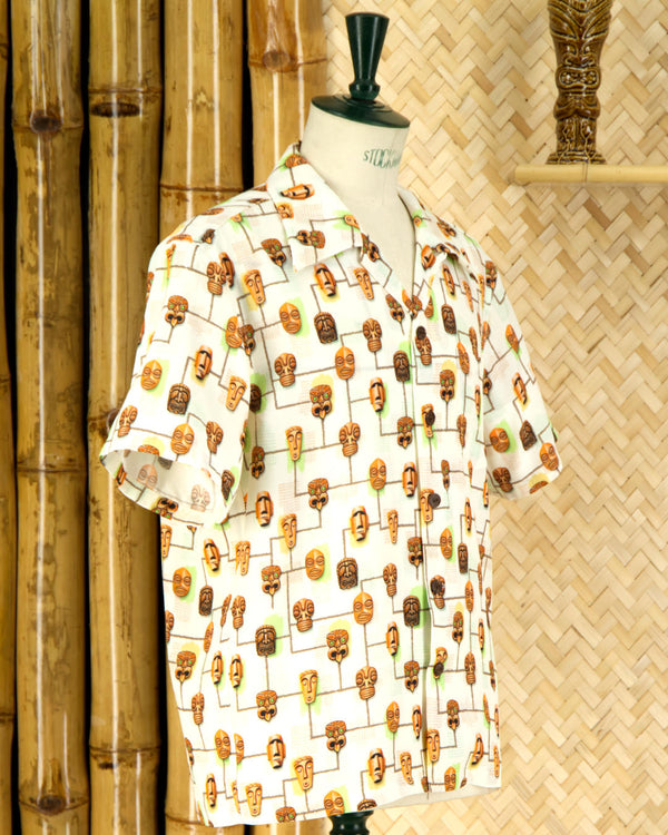 Micky Oye South Sea Masks Aloha Shirt