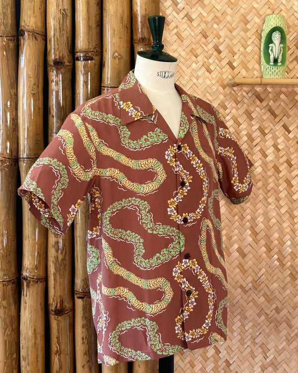 Micky Oye Coral Lei Aloha Shirt