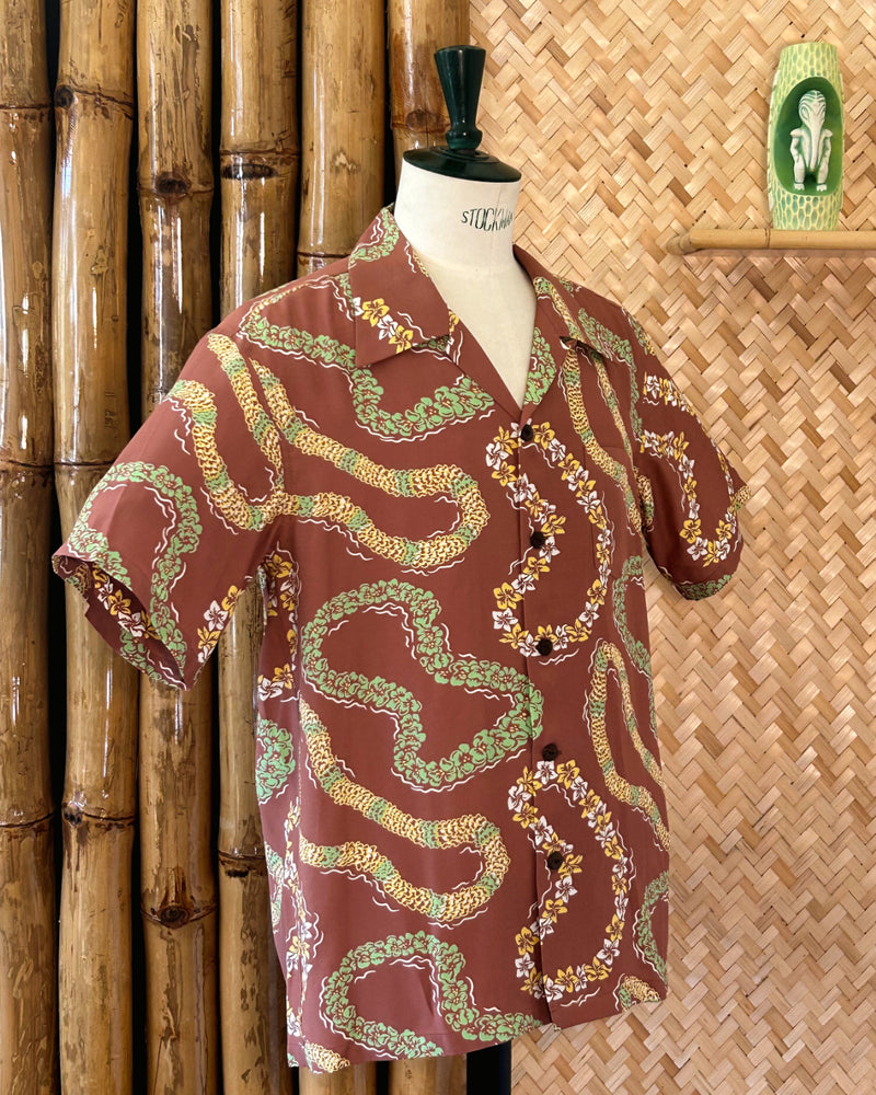 Micky Oye Coral Lei Aloha Shirt
