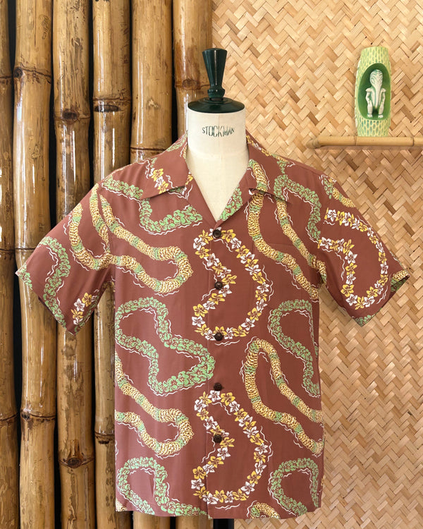 Micky Oye Coral Lei Aloha Shirt