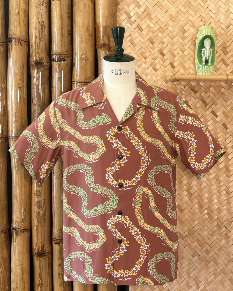 Micky Oye Coral Lei Aloha Shirt