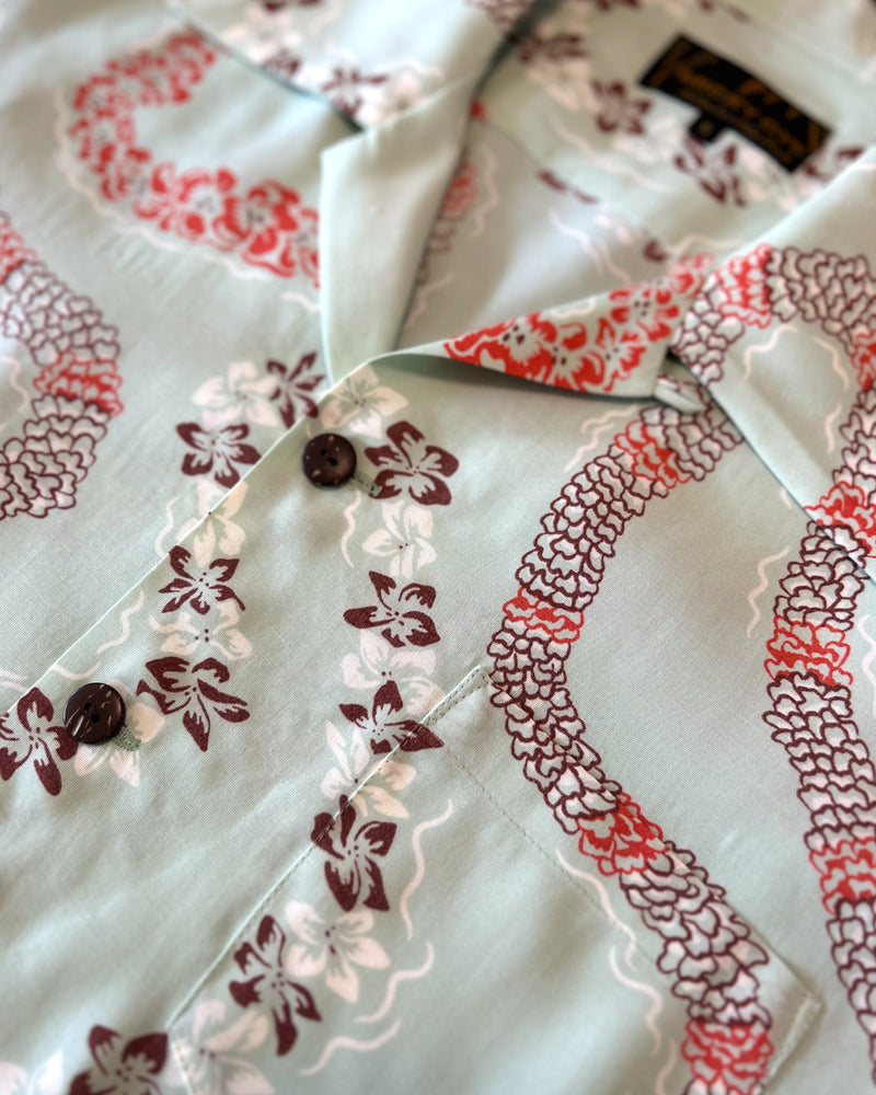 Micky Oye Green Lei Aloha Shirt