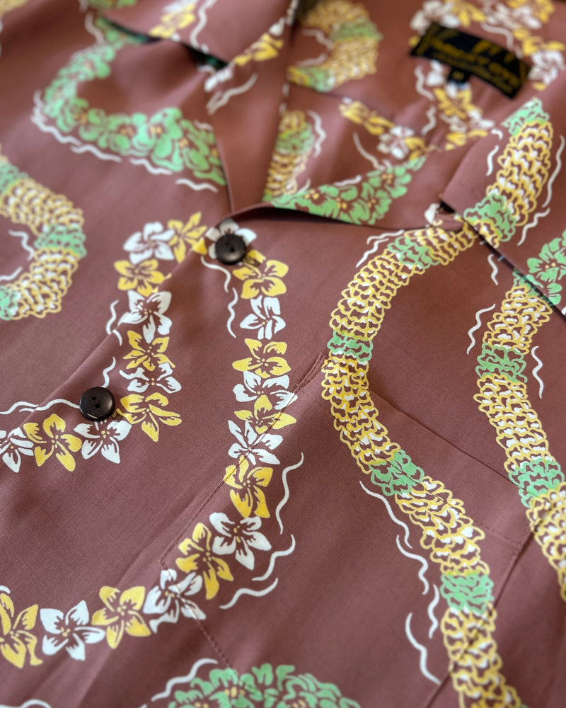 Micky Oye Coral Lei Aloha Shirt